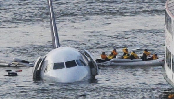 Notwasserung auf dem Hudson